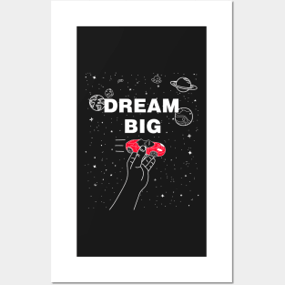 Black t-shirt SpaceX Tesla DREAM BIG Posters and Art